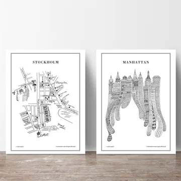 Manhattan plakat - 50x70 cm - Olle Eksell