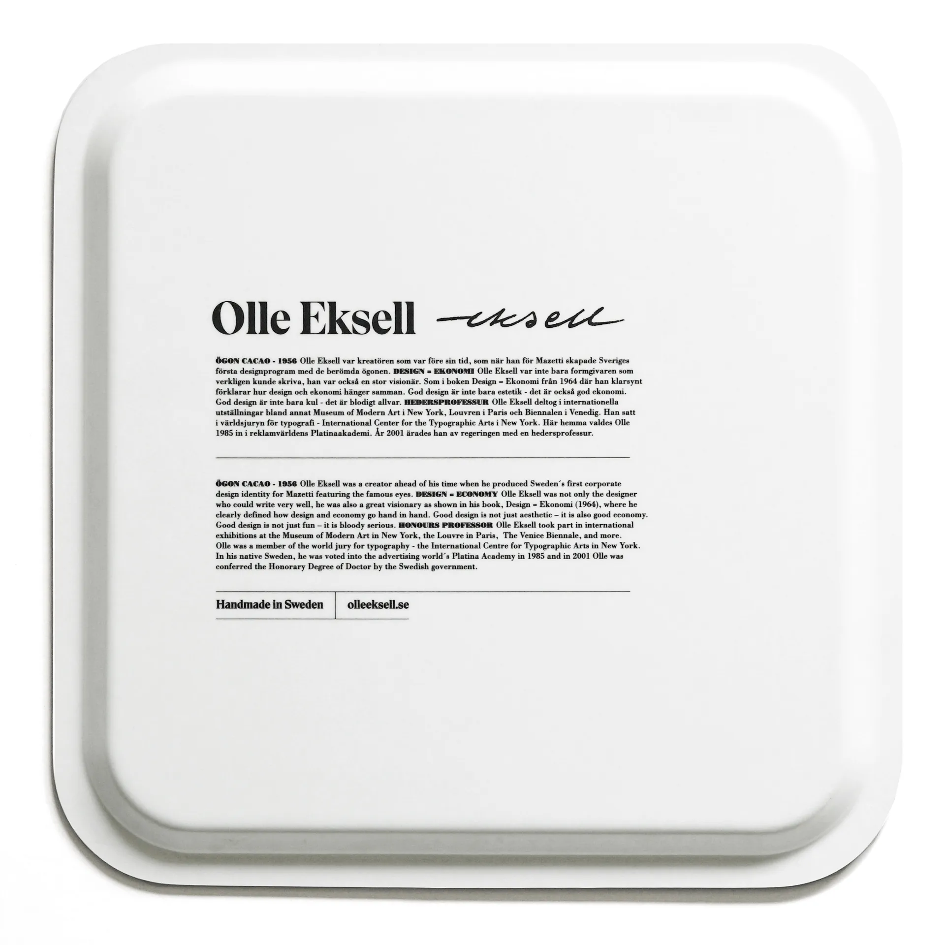 Ögon brett 32x32 cm, Svart Olle Eksell