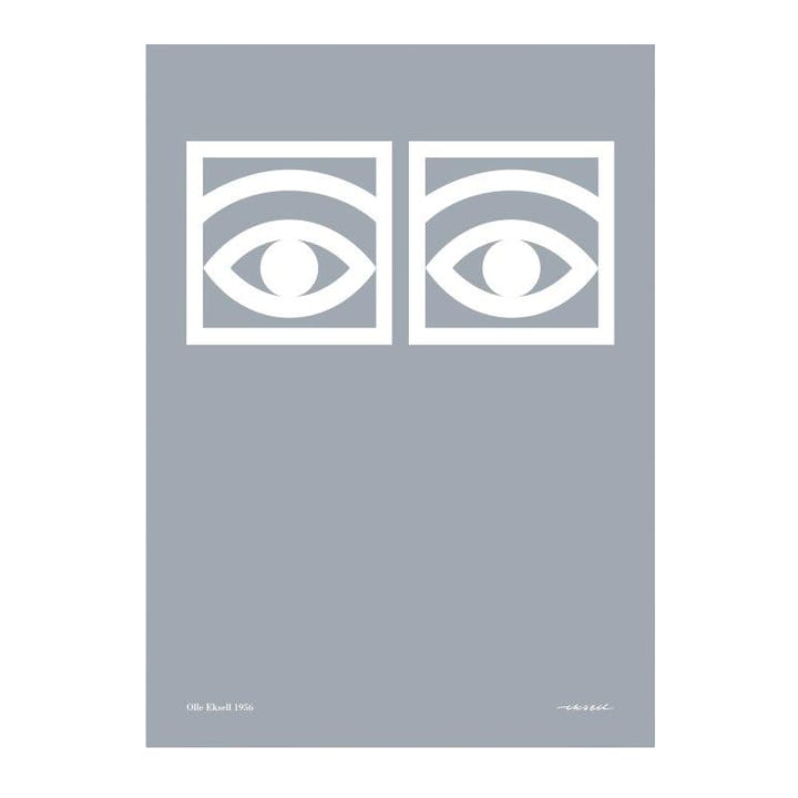 Ögon grå poster - 50 x 70 cm - Olle Eksell