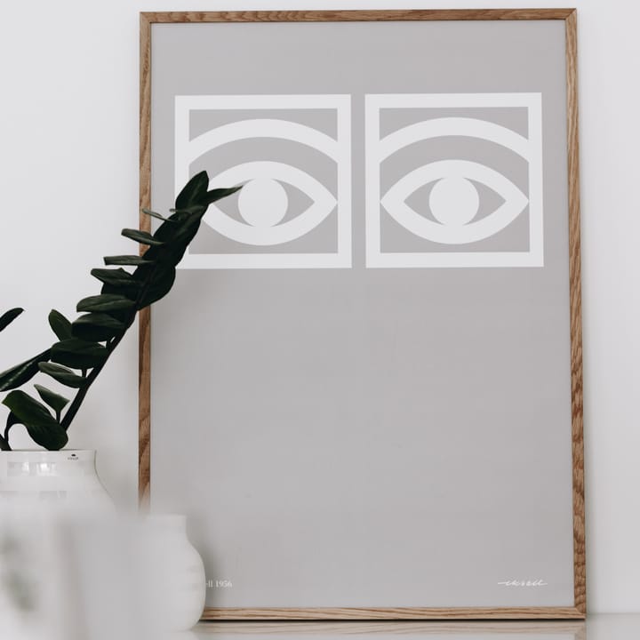Ögon grå poster, 50 x 70 cm Olle Eksell