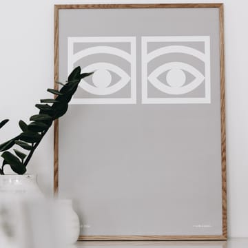 Ögon grå poster - 50 x 70 cm - Olle Eksell