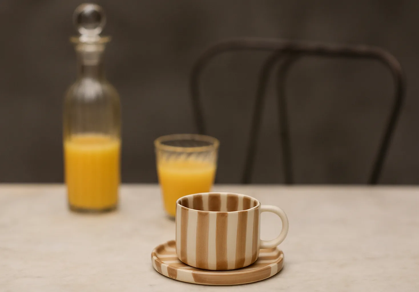 Monica kopp med skål 4-pakning - Beige Olsson & Jensen