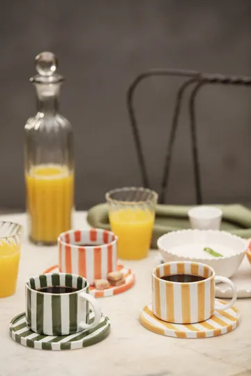 Monica kopp med skål 4-pakning - Grønn - undefined - Olsson & Jensen