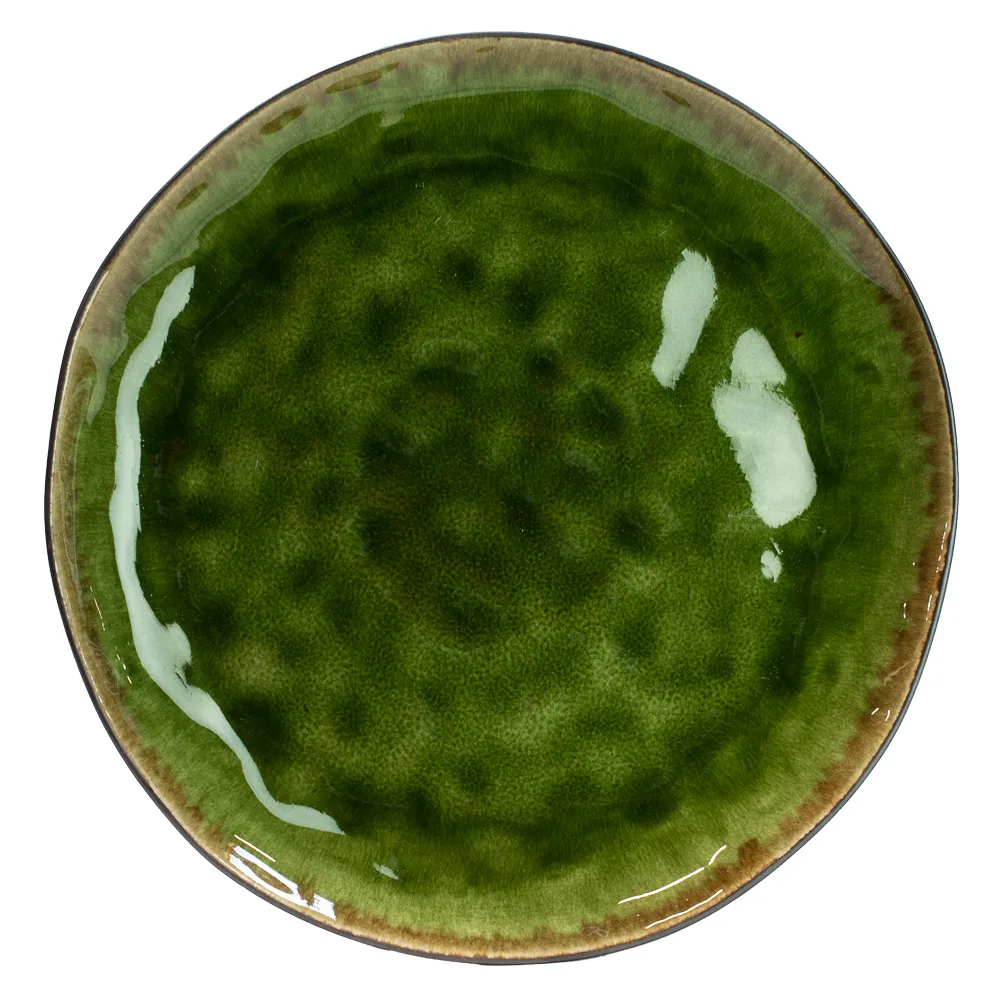 Olsson & Jensen middagstallerken krakelert, Grønn Olsson & Jensen