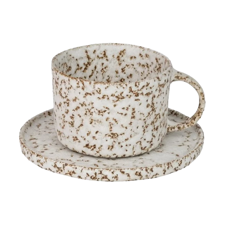 Olsson & Jensen Salt kopp og skål Beige-hvit