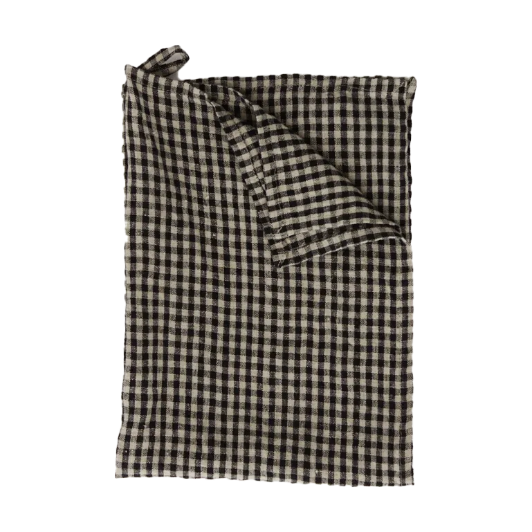 Vipa kjøkkenhåndkle lin 45x65 cm, Sort sand Olsson & Jensen