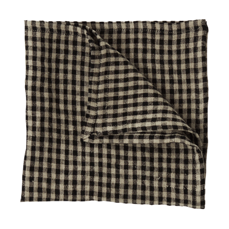 Vipa linserviett 45x45 cm, Svart-sand Olsson & Jensen