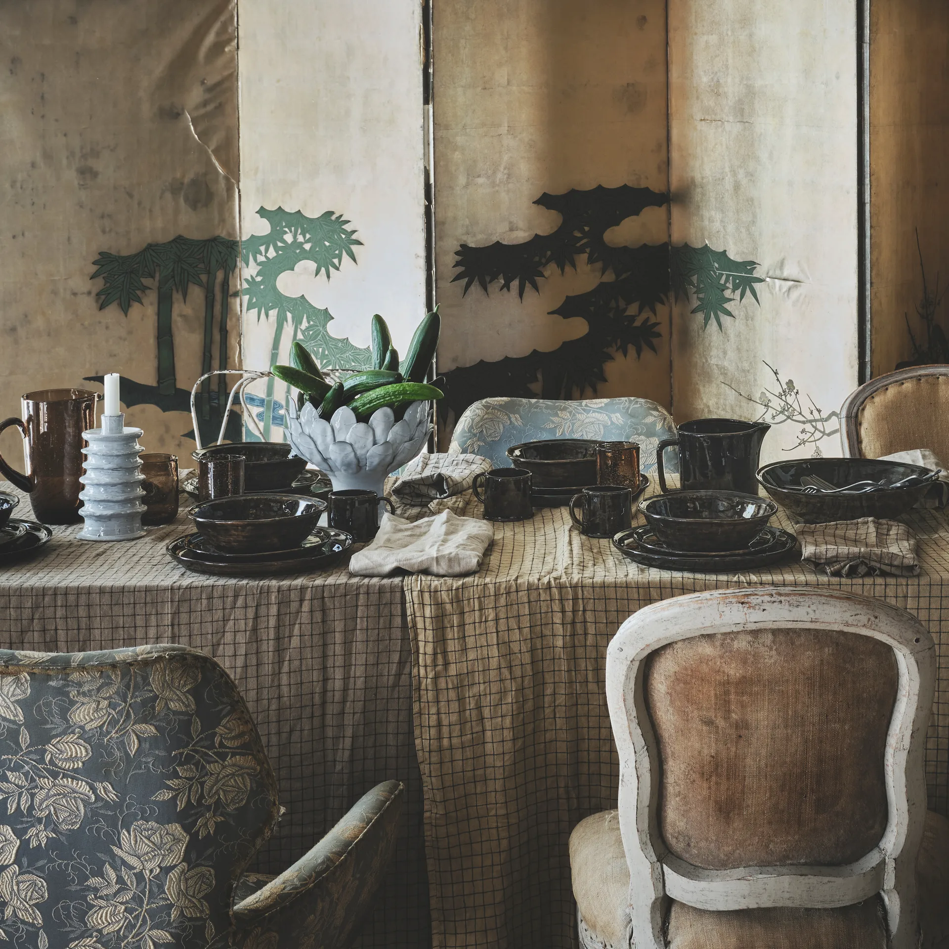 Yuki suppe-/pastatallerken, Brun-svart Olsson & Jensen