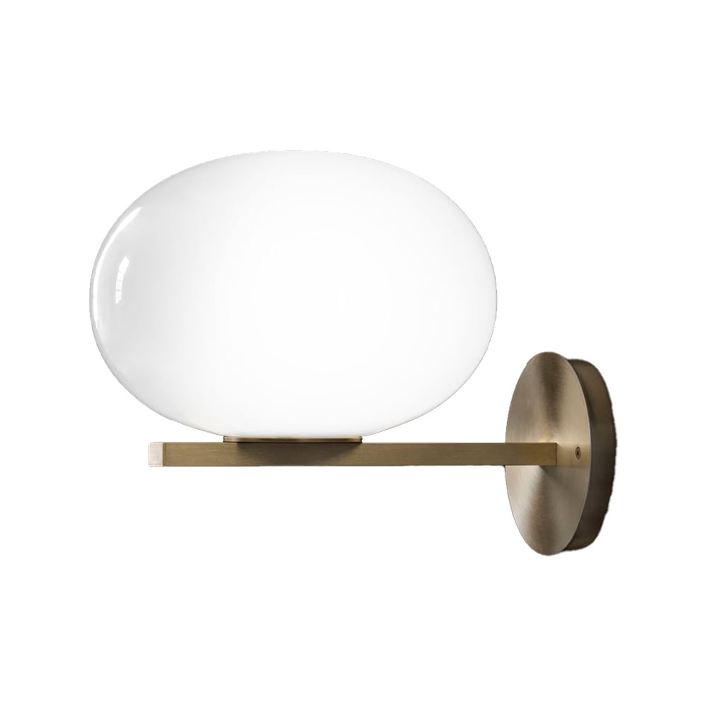 Bilde av Oluce Alba 176 vegglampe opal messing