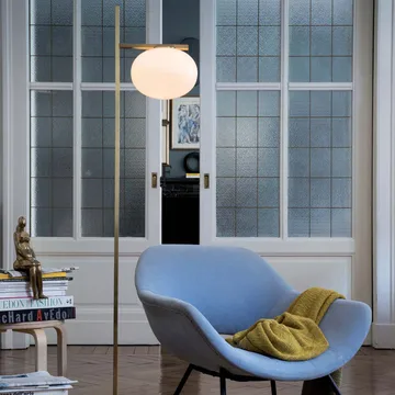Alba 382 gulvlampe - opal, messing - Oluce