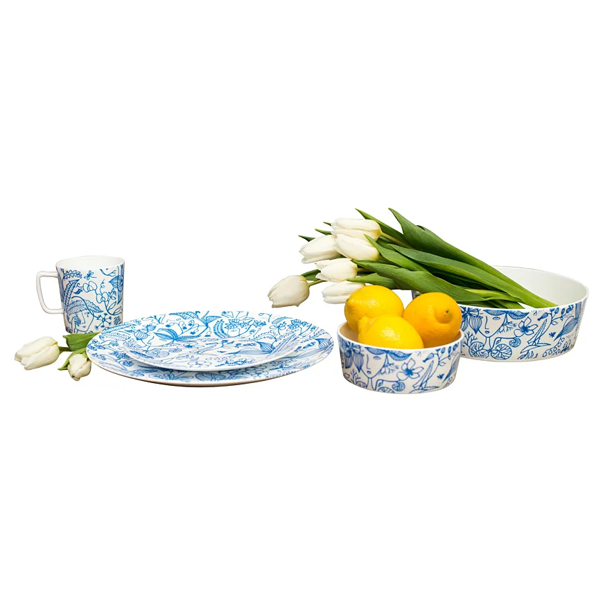 Grazia tallerken 27 cm, Blå-hvit Opto Design