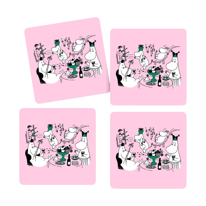 Moomin 80 glassbrikker 9x9 cm 4-pack - Rosa - Opto Design