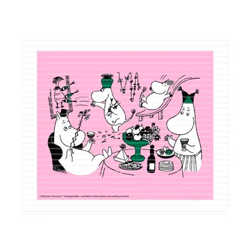 Moomin 80 oppvaskklut 17x20 cm - Rosa - Opto Design