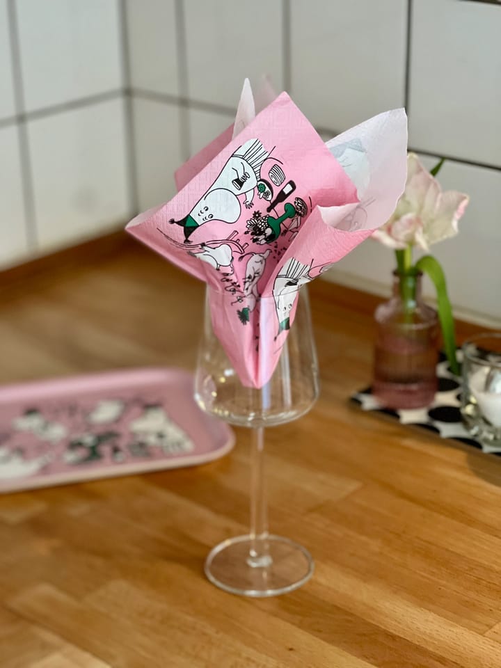 Moomin 80 papirservietter 20-pakning, Rosa Opto Design