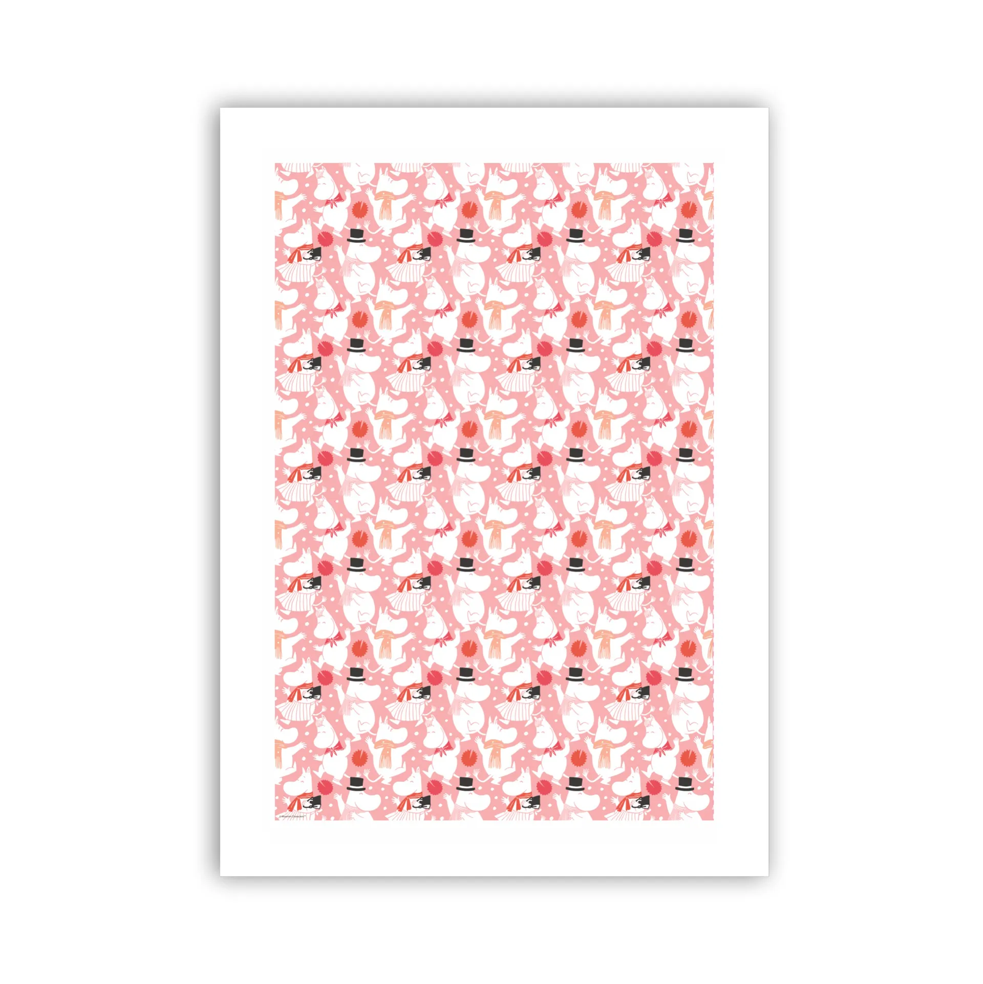 Moomin Celebration kjøkkenhåndkle 70x50 cm, Hvit-rosa Opto Design
