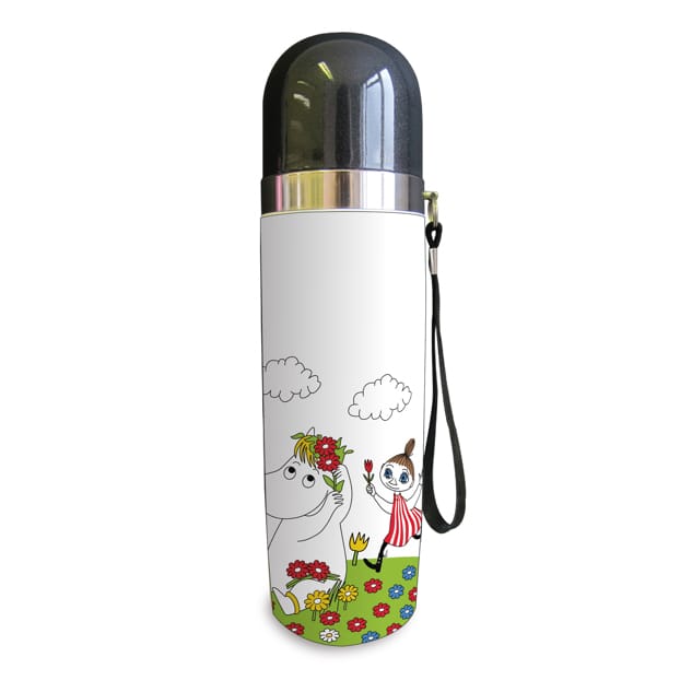Moomin Termos Snorkmaiden & Mumlan Flower 0,5 l - Hvit-grønn-rød - Opto Design