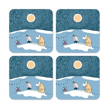 Snow Moonlight glassunderlag vinter 2021 4-pakning - 9 x 9 cm - Opto Design