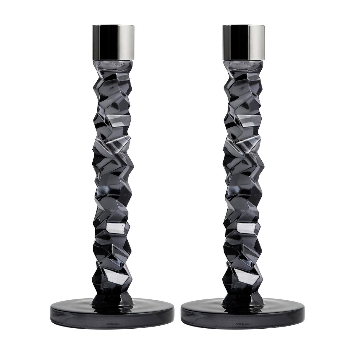 Orrefors Carat lysestake 2-pakning antrasitt 24,2 cm
