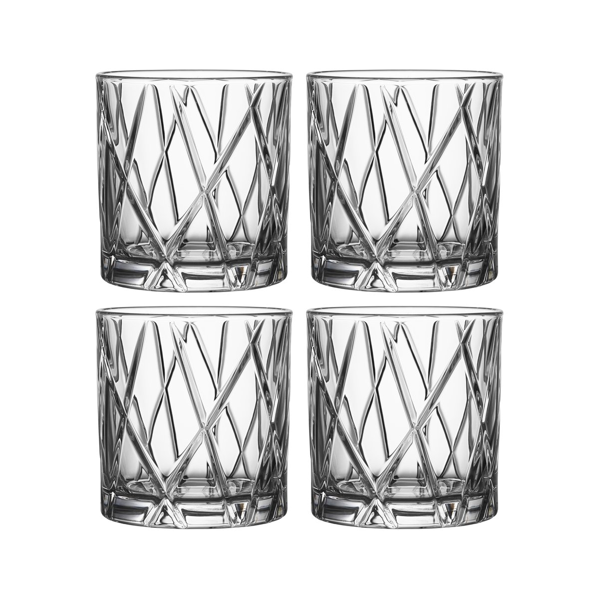 Orrefors - City 4-Pack Double Old Fashioned 34 cl - Whiskyglass - Martti Rytkönen - Gjennomsiktig