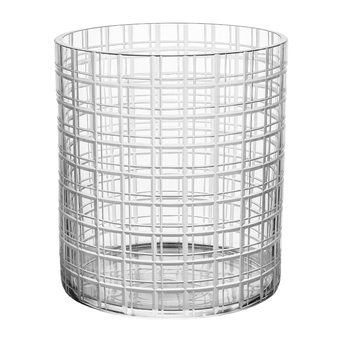 Bilde av Orrefors Cut in number vase 20 cm Rutemønster