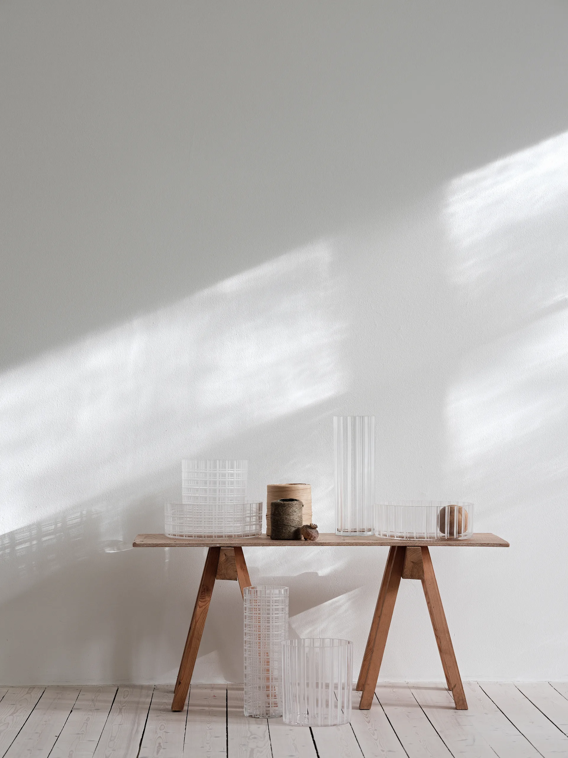 Cut in number vase 20 cm, Striper Orrefors