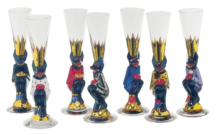Nobel snapsglass 4 cl, rød Orrefors