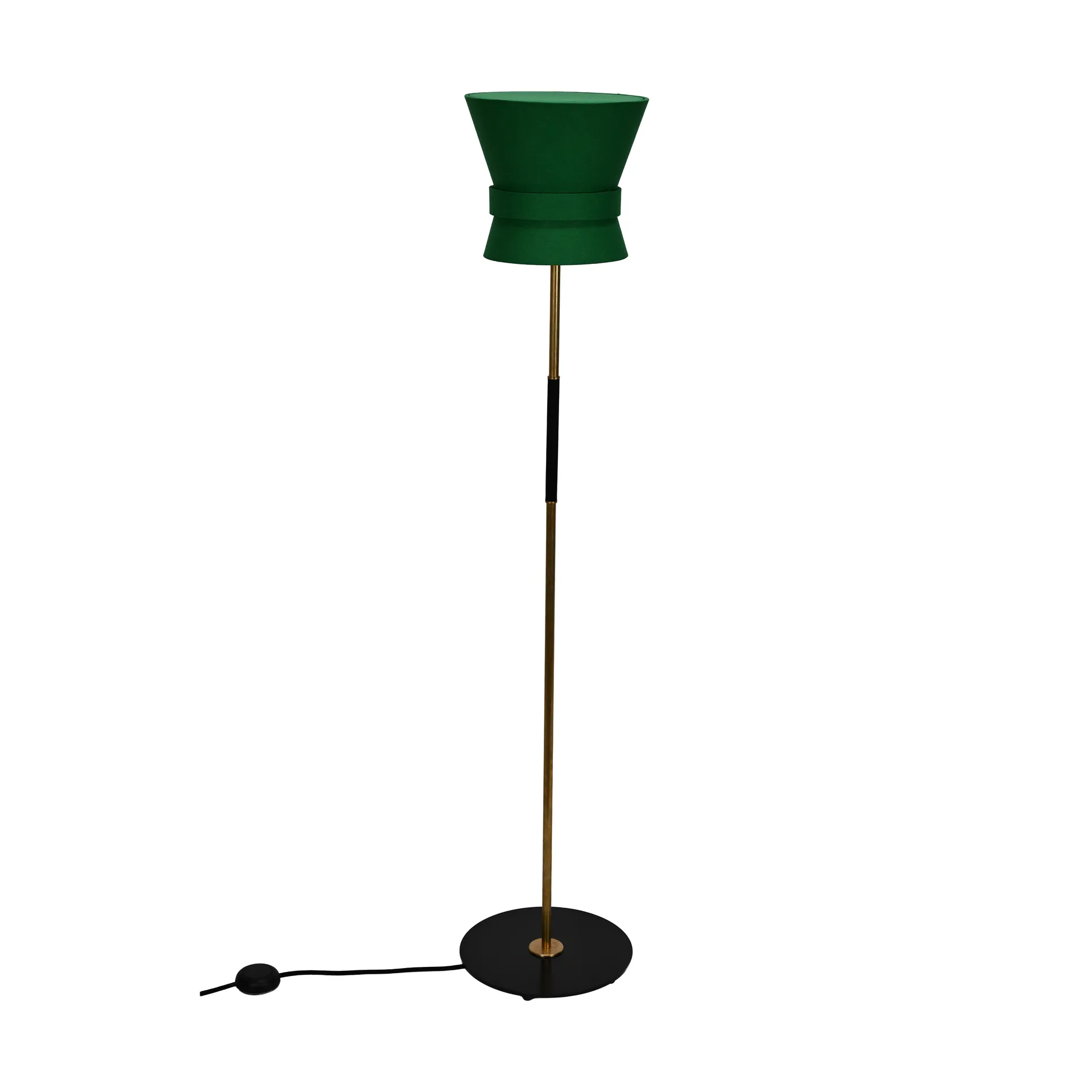 Bow gulvlampe, Rå messing-emerald green, liten 147 cm Örsjö Belysning