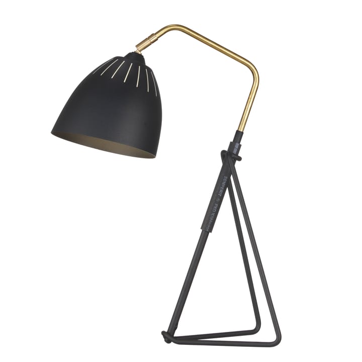 Lean bordlampe - svart struktur, ren messing - Örsjö Belysning