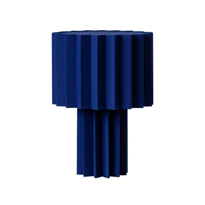 Plissé bordlampe tekstil - Blå, 40,9 cm - Örsjö Belysning