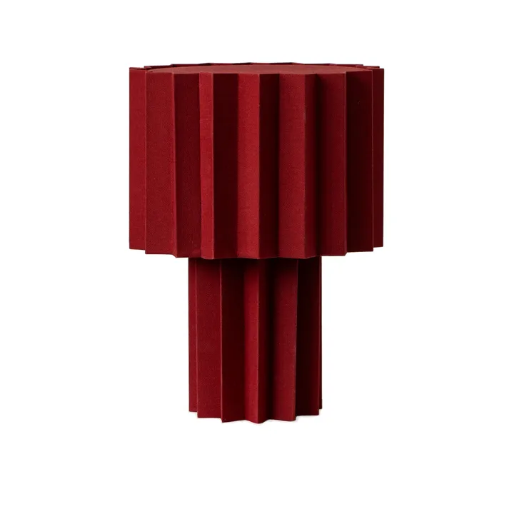 Plissé bordlampe tekstil - Rød, 40,9 cm - Örsjö Belysning