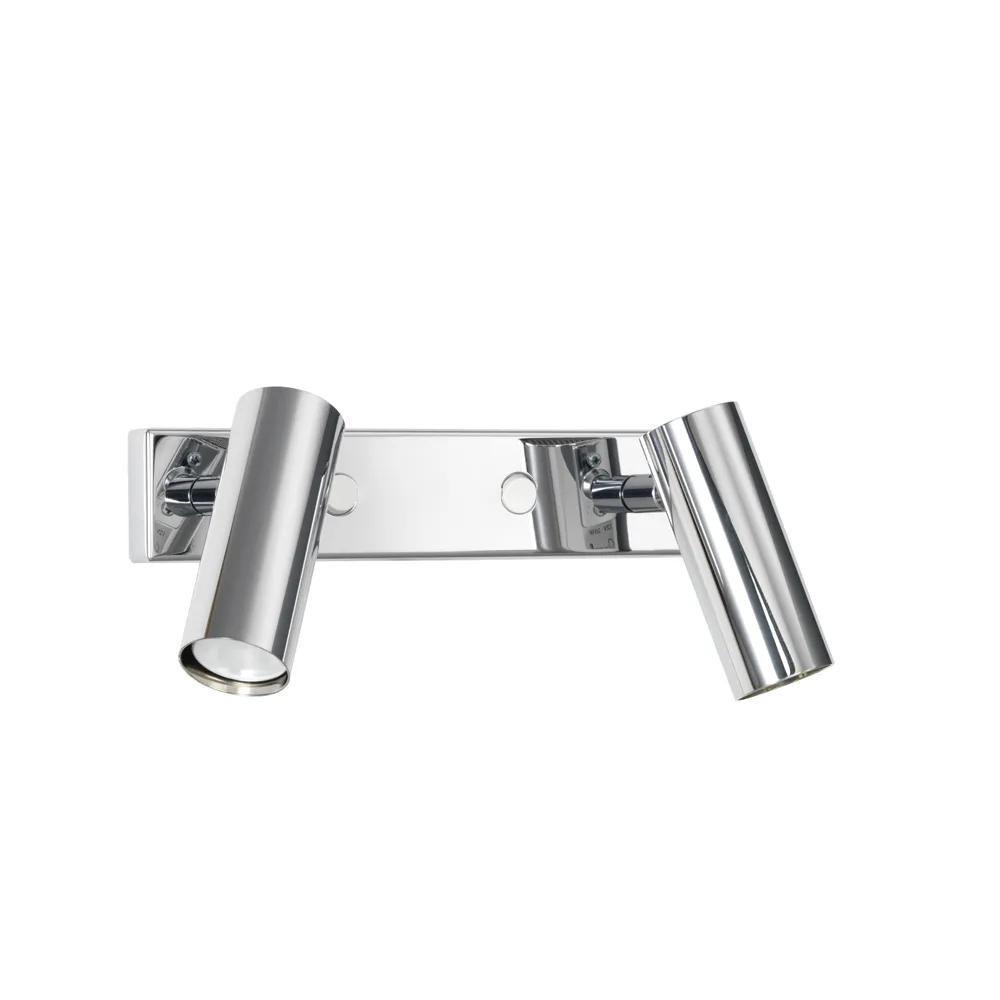 Puck Dubbel vegglampe, Krom, LED Örsjö Belysning