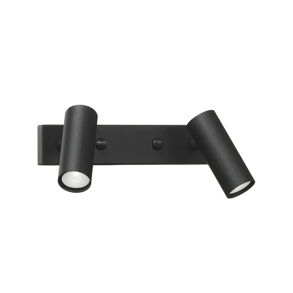 Puck Dubbel vegglampe, Sort struktur, LED Örsjö Belysning