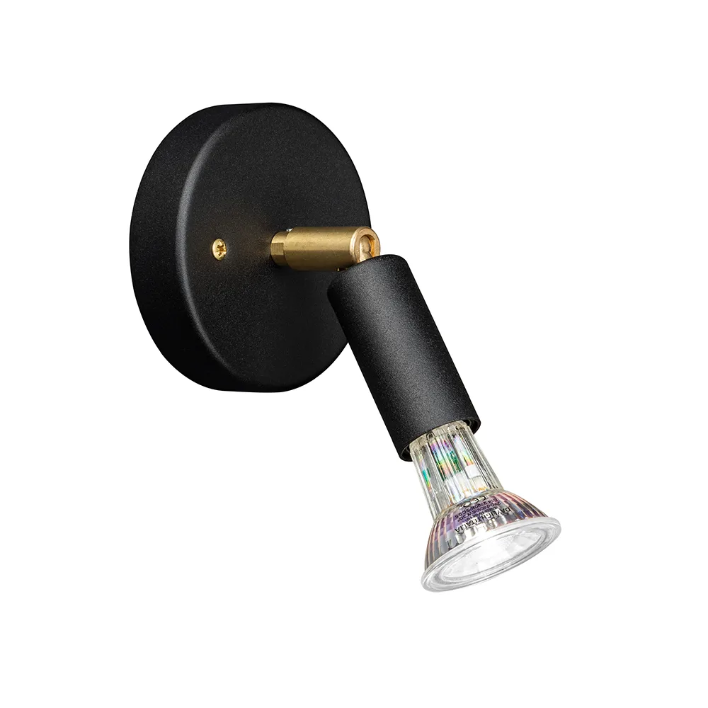 Star 1 vegglampe/taklampe, Sort, med koblingshus Örsjö Belysning