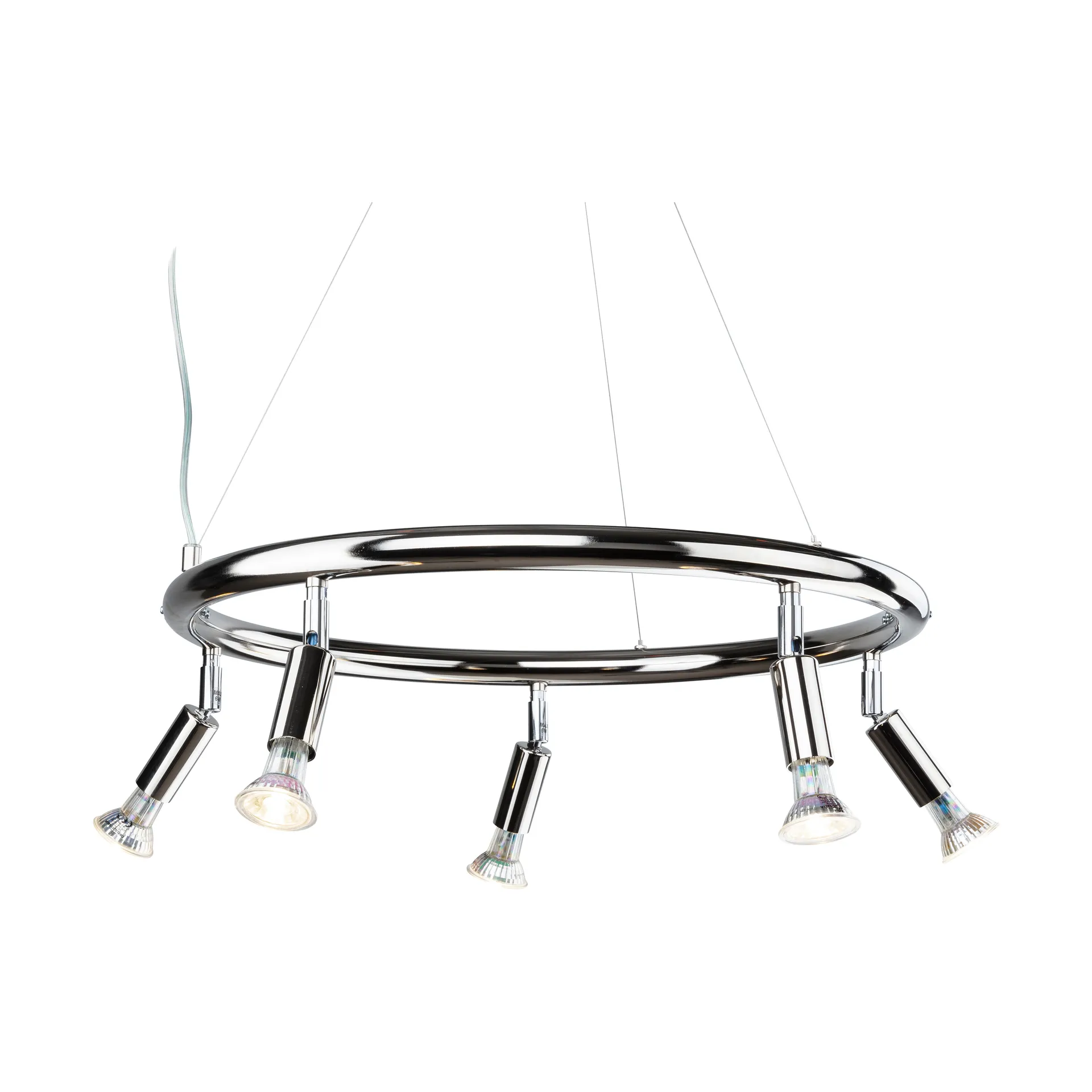 Star rund 5 takspotlight Ø60 cm, Forkrommet messing Örsjö Belysning