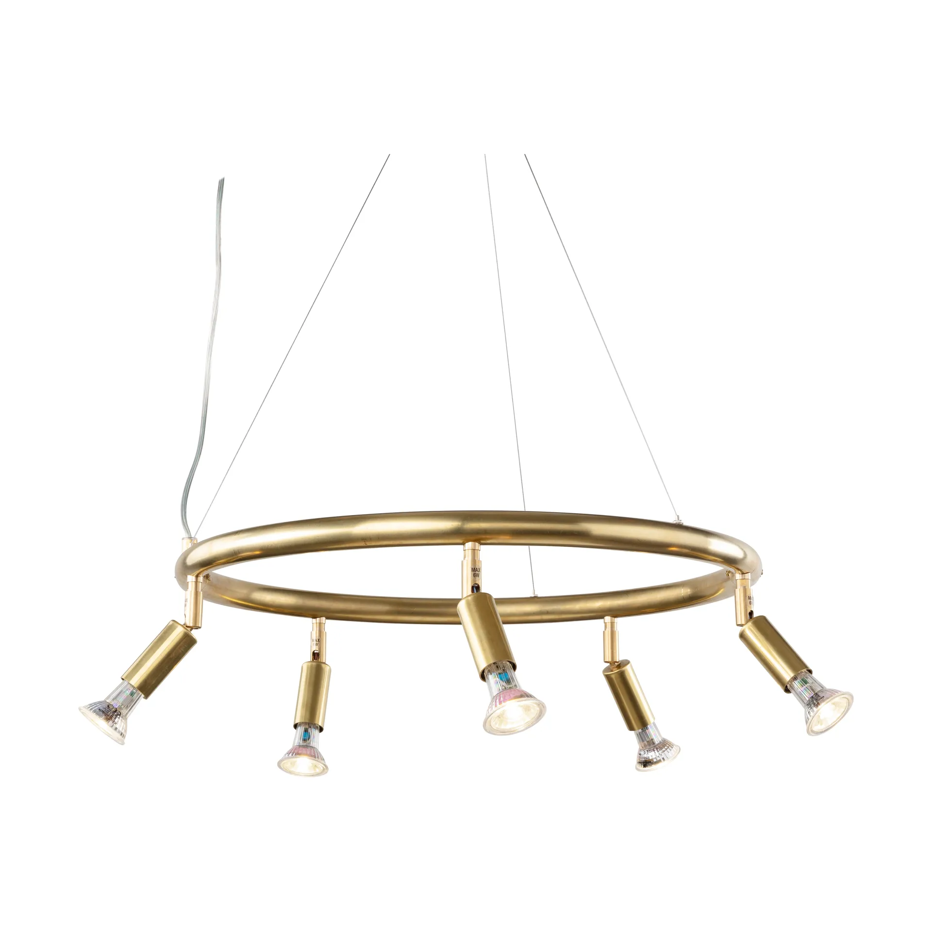 Star rund 5 takspotlight Ø60 cm, Messing Örsjö Belysning