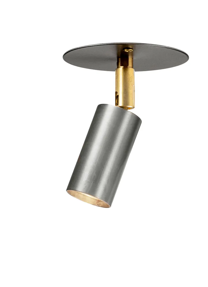 Starlight 1 tak-/vegglampe plate fast montering - Rå stål - Örsjö Belysning