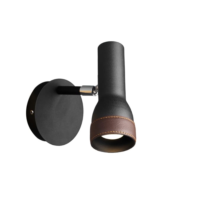 Talk vegglampe, Sort, brunt skinn Örsjö Belysning