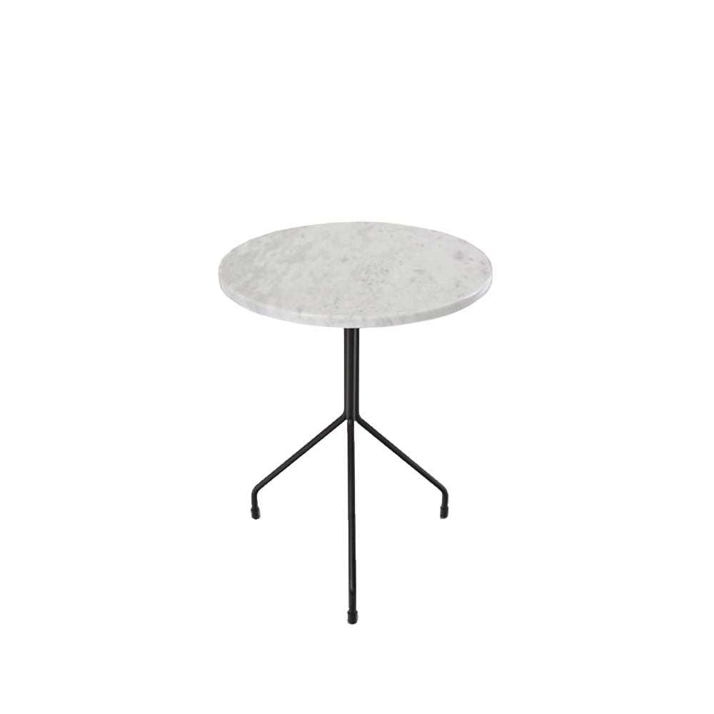 Bilde av OX Denmarq Allforone sidebord White carrara-black Ø50 cm