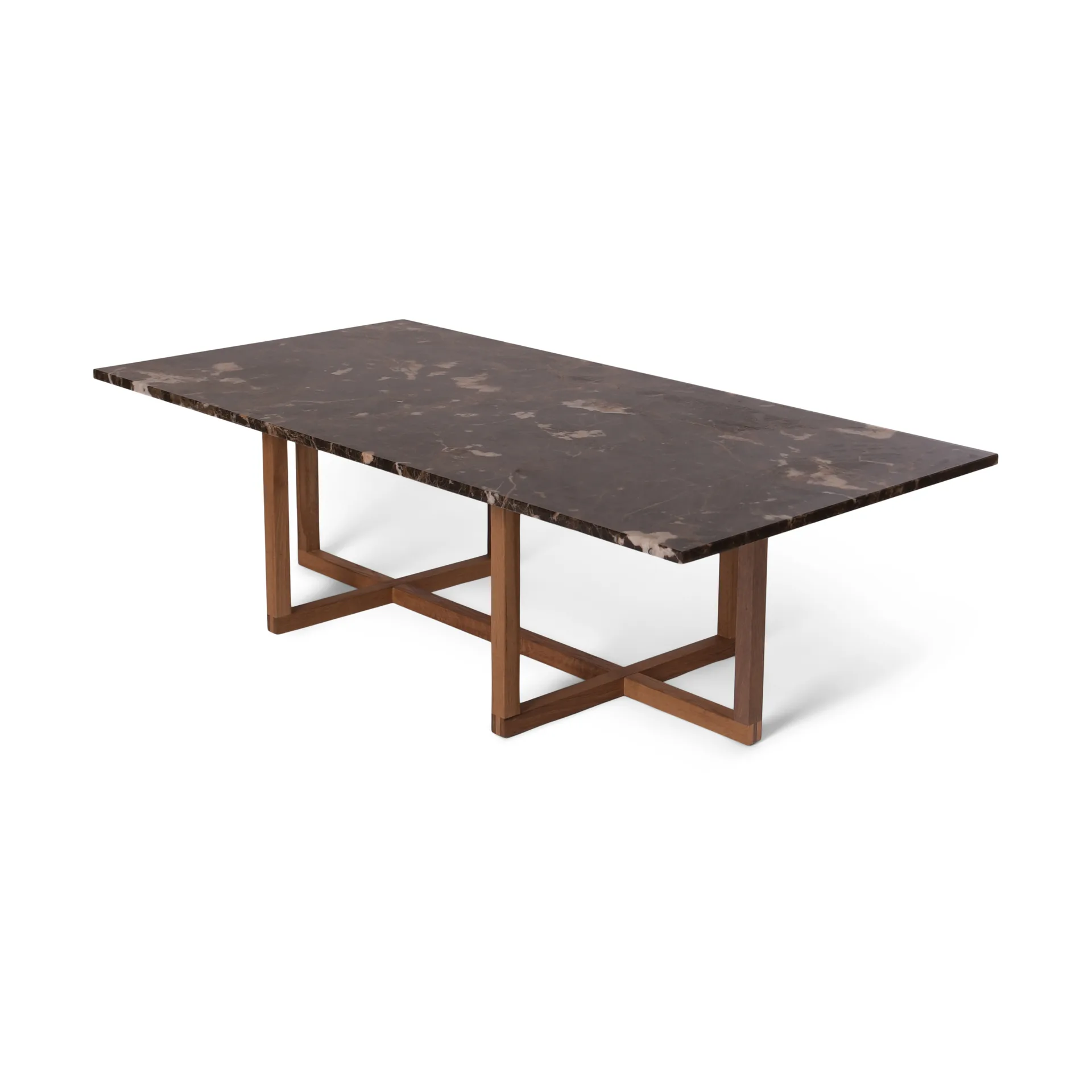 Big Ninety sofabord 70x140 cm, smoked oak understell, Brunt marmor OX Denmarq