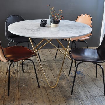 Big O Table spisebord - Marmor marquina, messingstativ - OX Denmarq