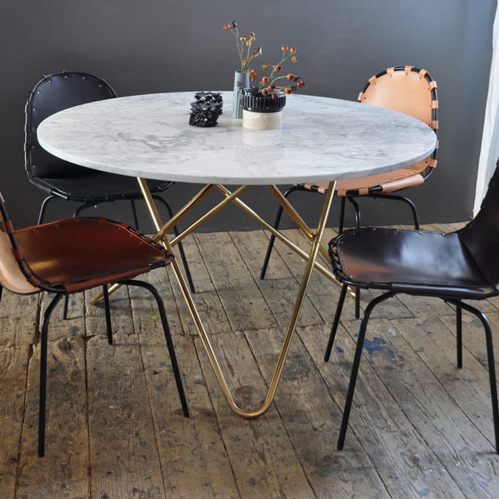 Big O Table spisebord - Marmor marquina, sort stativ - OX Denmarq