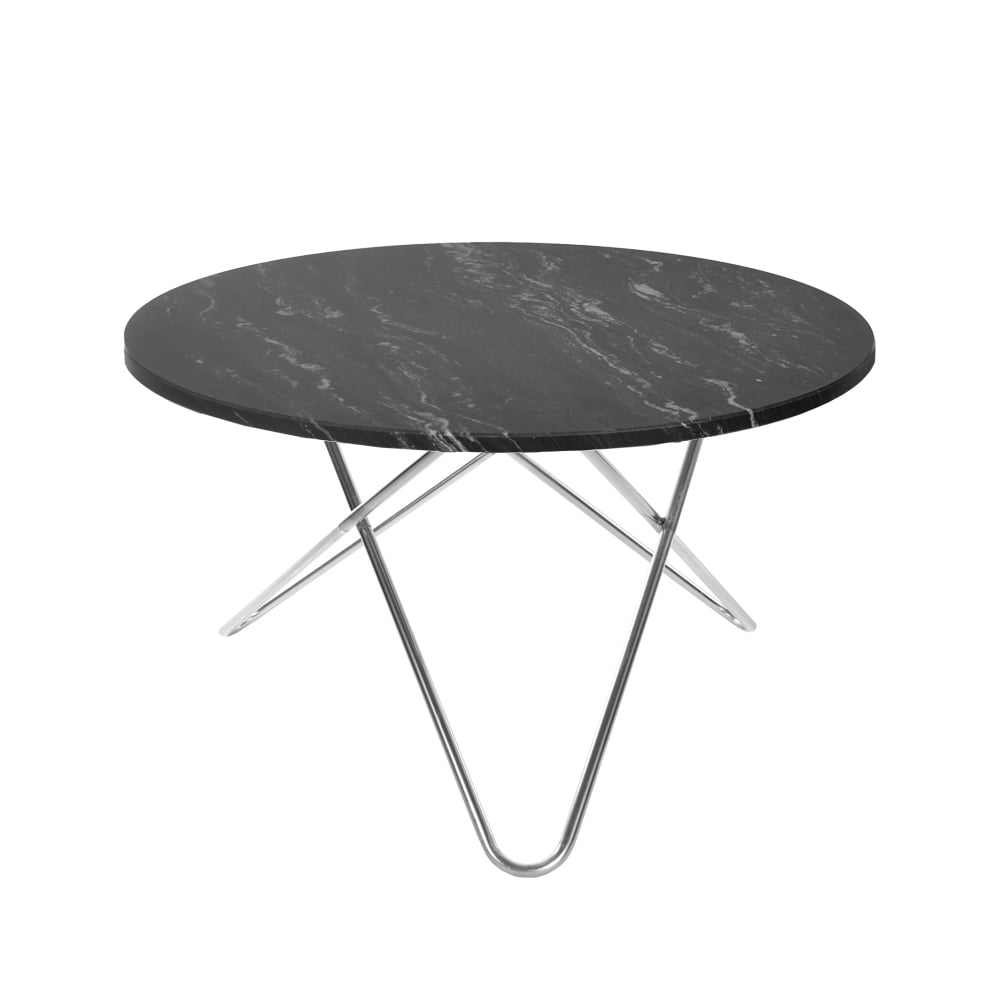 Bilde av OX Denmarq Big O Table spisebord Marquina marmor rustfritt stativ
