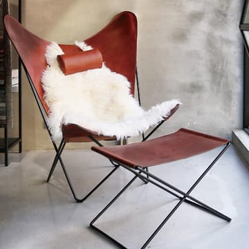 KS Chair flaggermusstol - Skinn black, rustfritt stativ - OX Denmarq