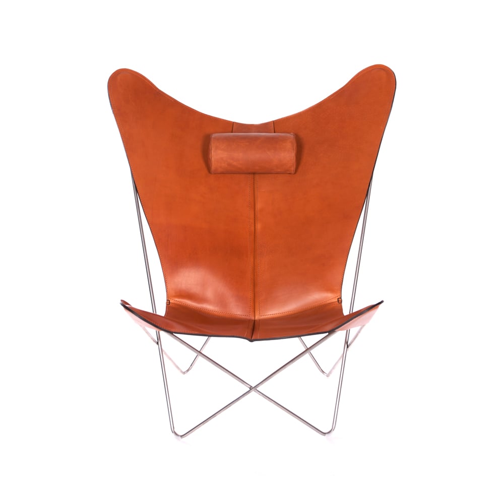 OX Denmarq KS Chair flaggermusstol Skinn hazelnut, rustfritt stativ