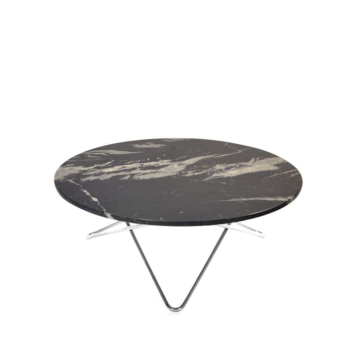 Large O Table salongbord - marmor marquina matt, rustfritt stativ - Ox Denmarq