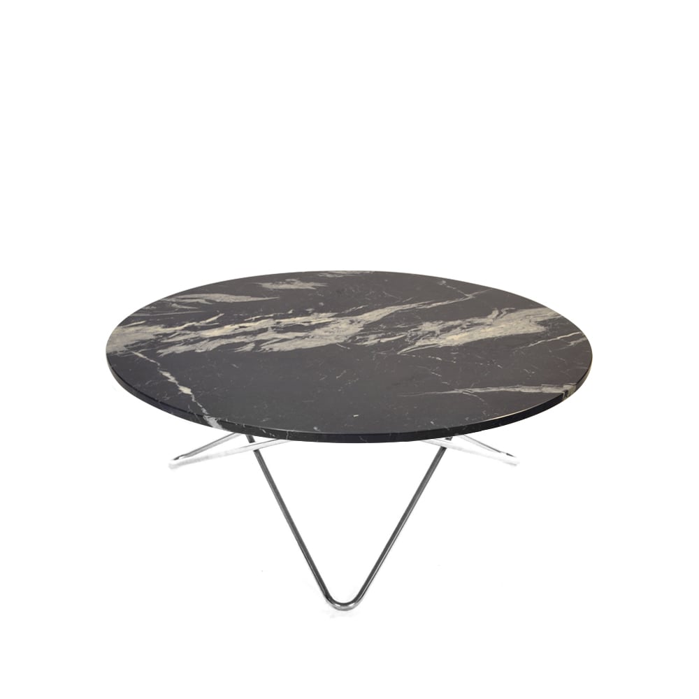 Bilde av OX Denmarq Large O Table salongbord Marmor marquina matt rustfritt stativ