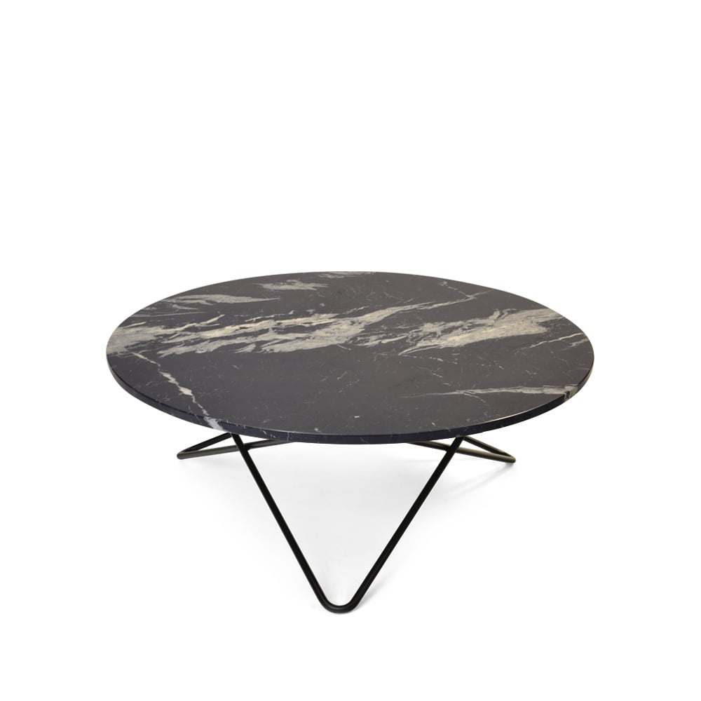 Bilde av OX Denmarq Large O Table salongbord Marmor marquina matt sortlakkert stativ