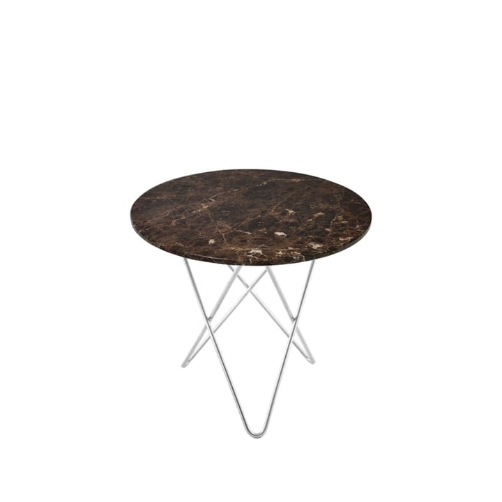 Mini O Table salongbord - marmor brun, rustfritt stativ - OX Denmarq