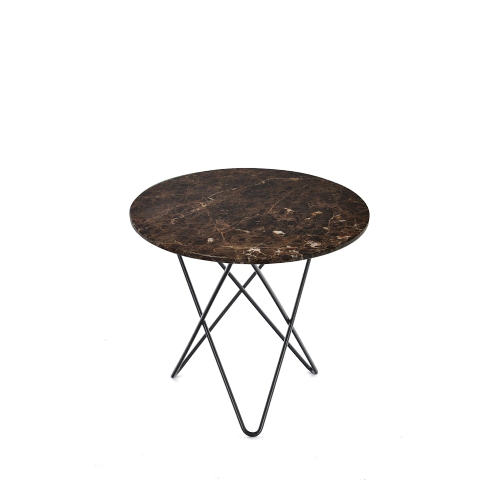 Bilde av OX Denmarq Mini O Table salongbord marmor brun sortlakkert stativ