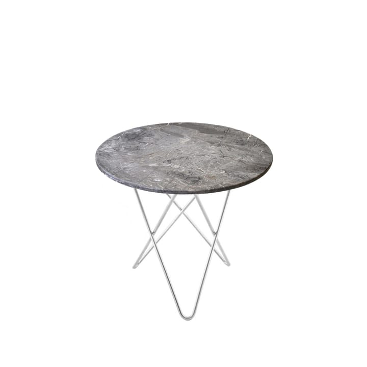 Mini O Table salongbord - Marmor grå, rustfritt stativ - OX Denmarq